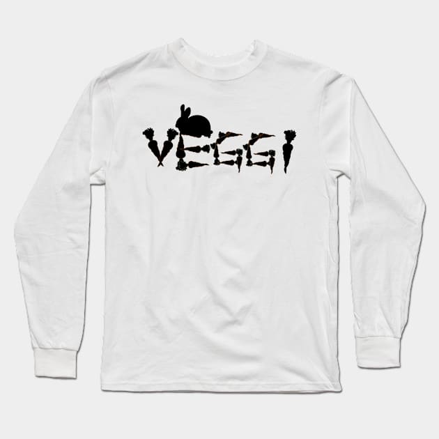 Veggie Design With Carrots and Rabbit Long Sleeve T-Shirt by emyzingdesignz